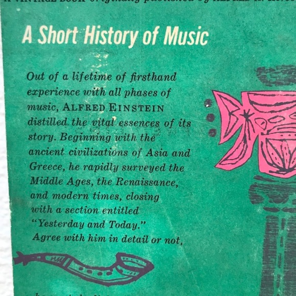 Einstein:A Short History of Music. By Alfred Einstein. 1955. Paperback. Vintage. - Picture 4 of 5